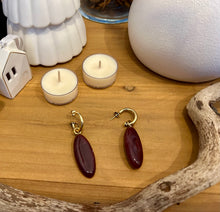 Charger l&#39;image dans la galerie, Boucles d’oreilles bordeaux
